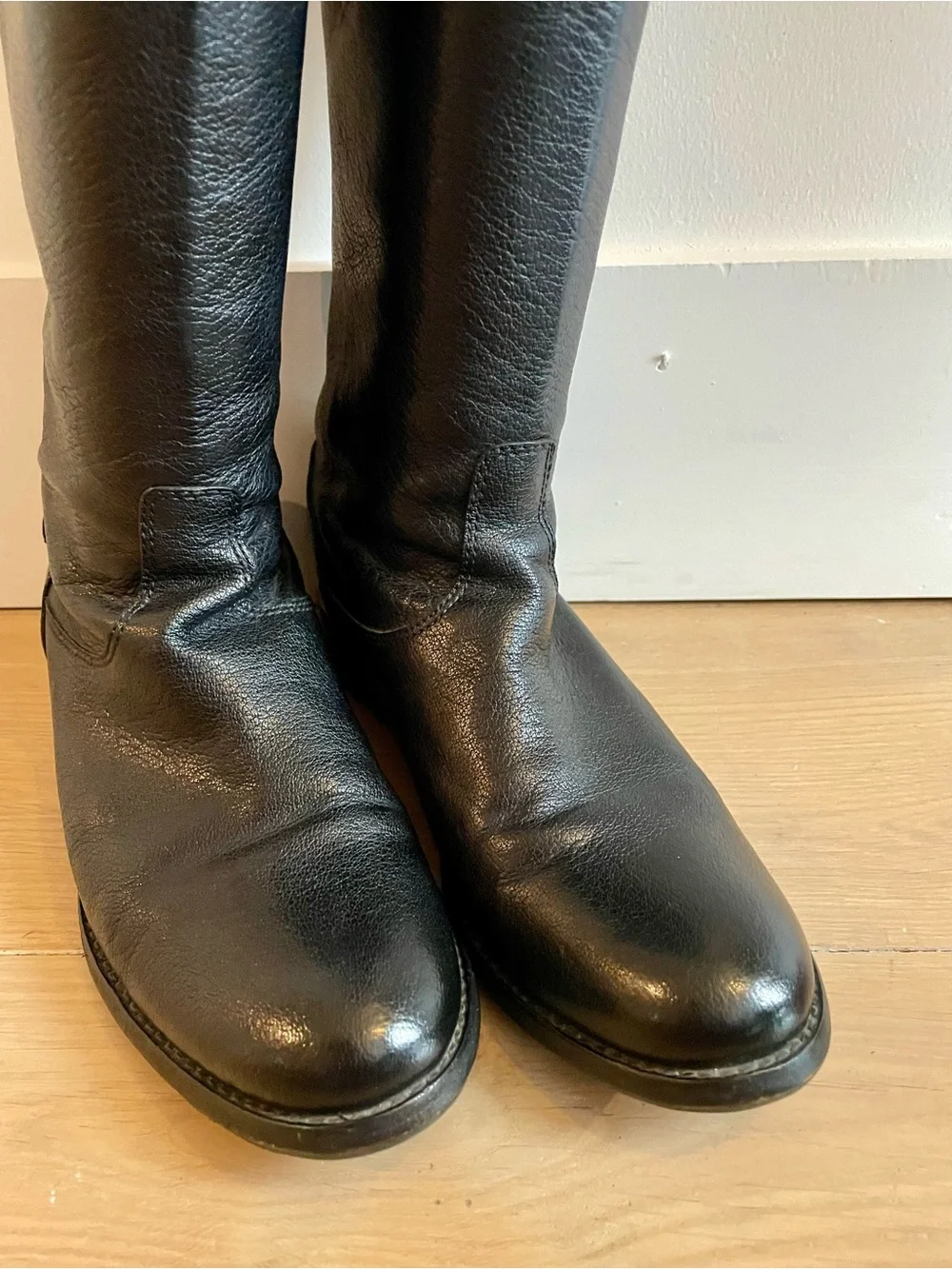 Frye Tall Black Leather Riding Boots • Size 7.5 B • Made in Mexico - Picture 8 of 14